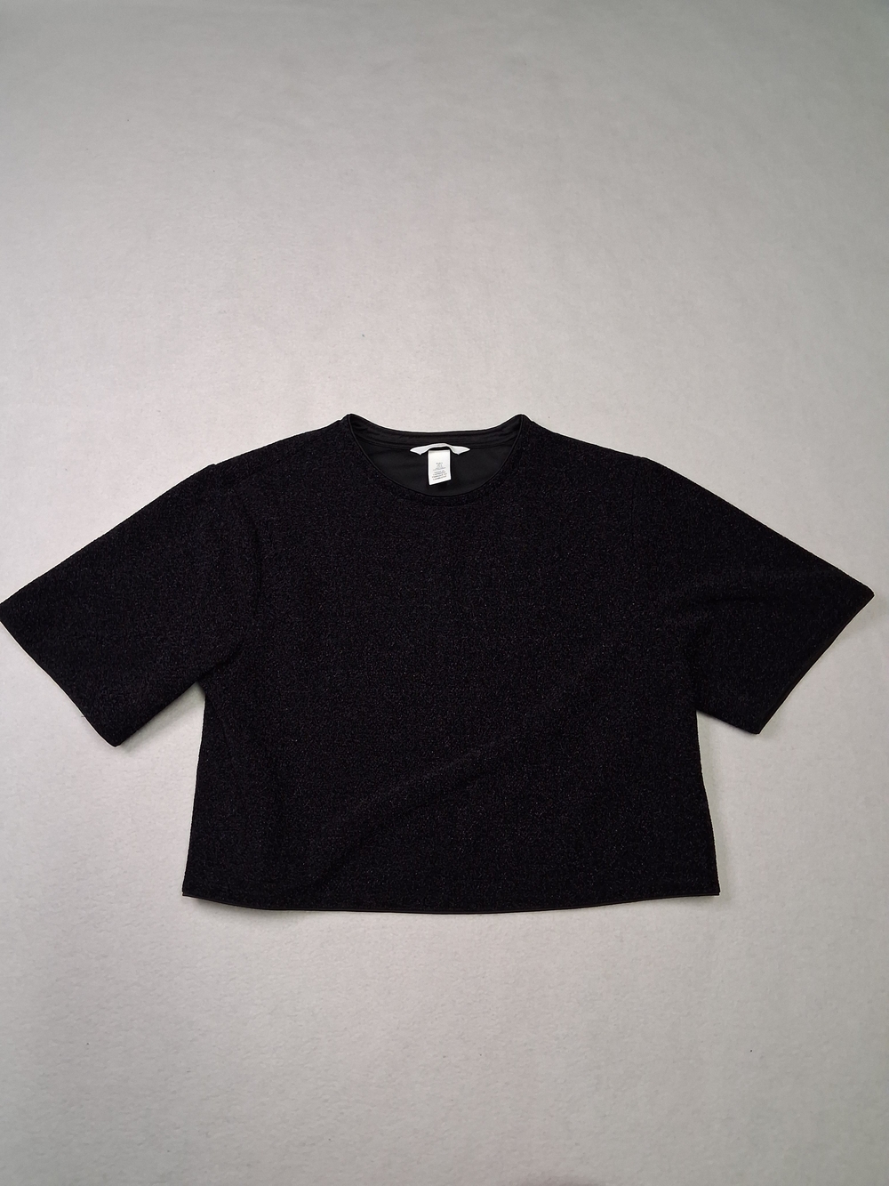 H&M Black Short-Sleeve Boxy Crop Tee